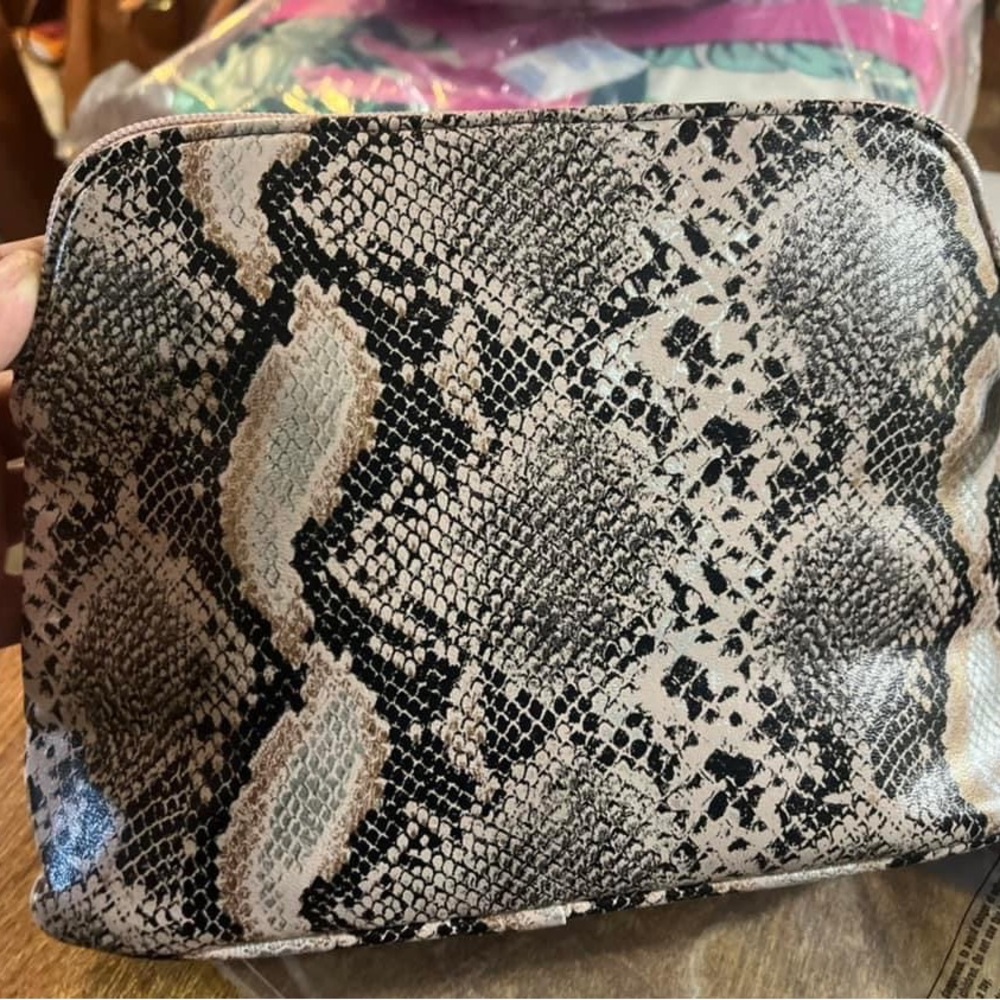Snake skin cosmetic case